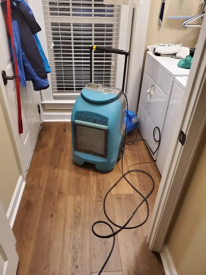 Commercial dehumidifier deployed for Flood Damage Cleanup in Island Lake